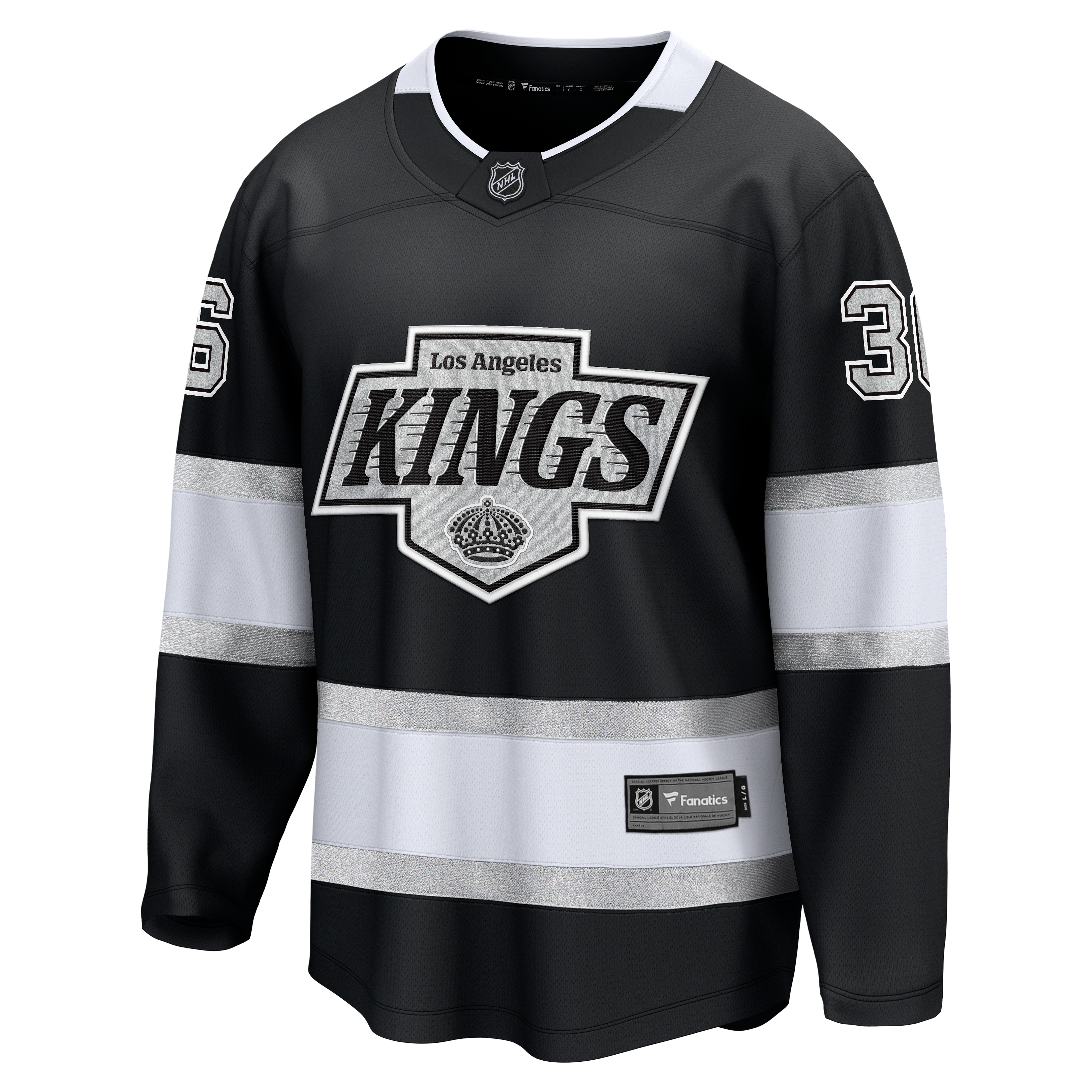 Maillot domicile Los Angeles Kings pour homme, modèle Zuccarello noir, de la marque Fanatics.