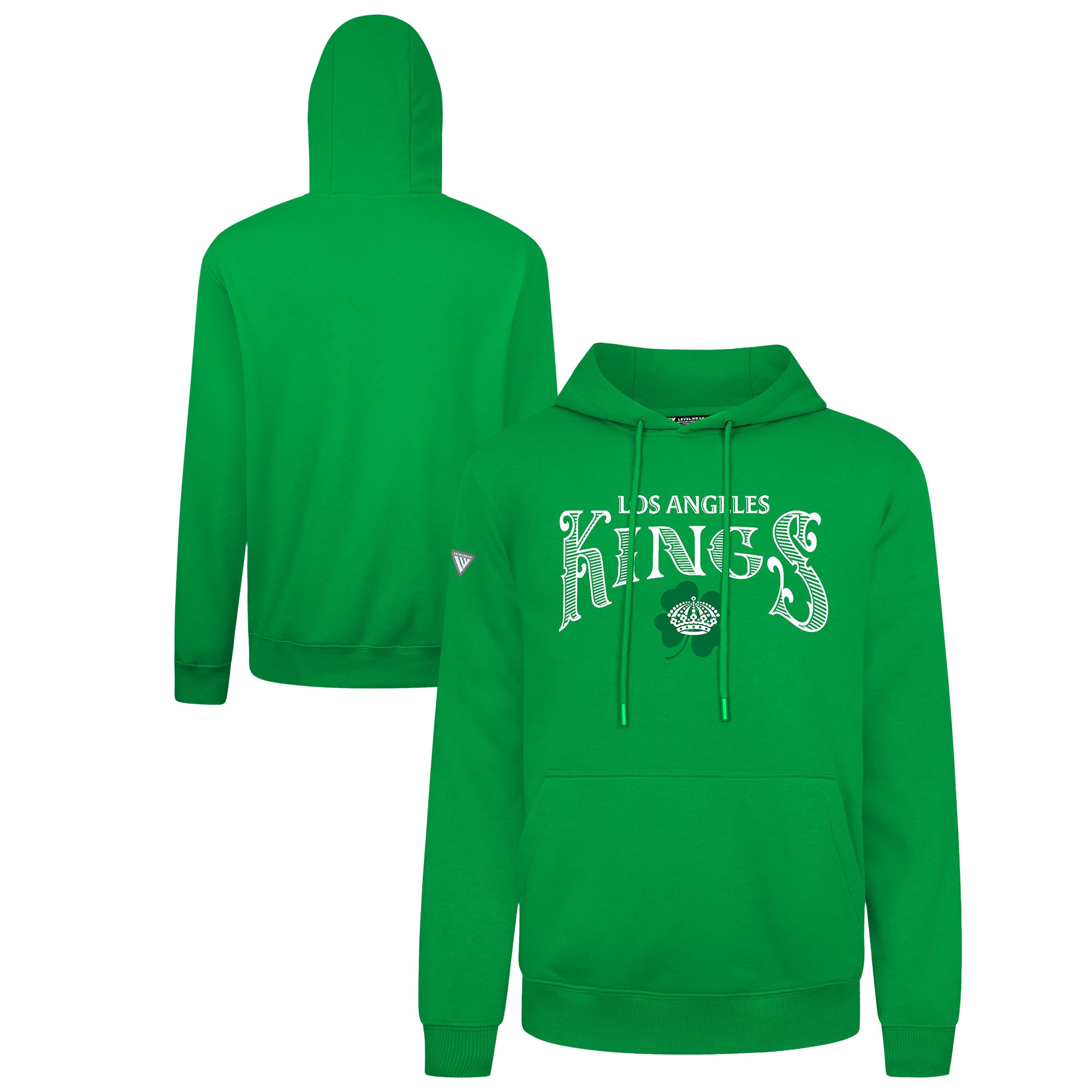Sweat à capuche Levelwear vert pour homme, édition spéciale Saint-Patrick des Kings de Los Angeles