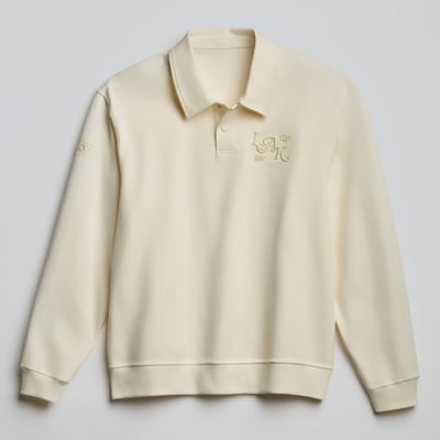 Men's Los Angeles Kings lululemon Coconut Ivory Smooth Double-Knit Long-Sleeve Polo