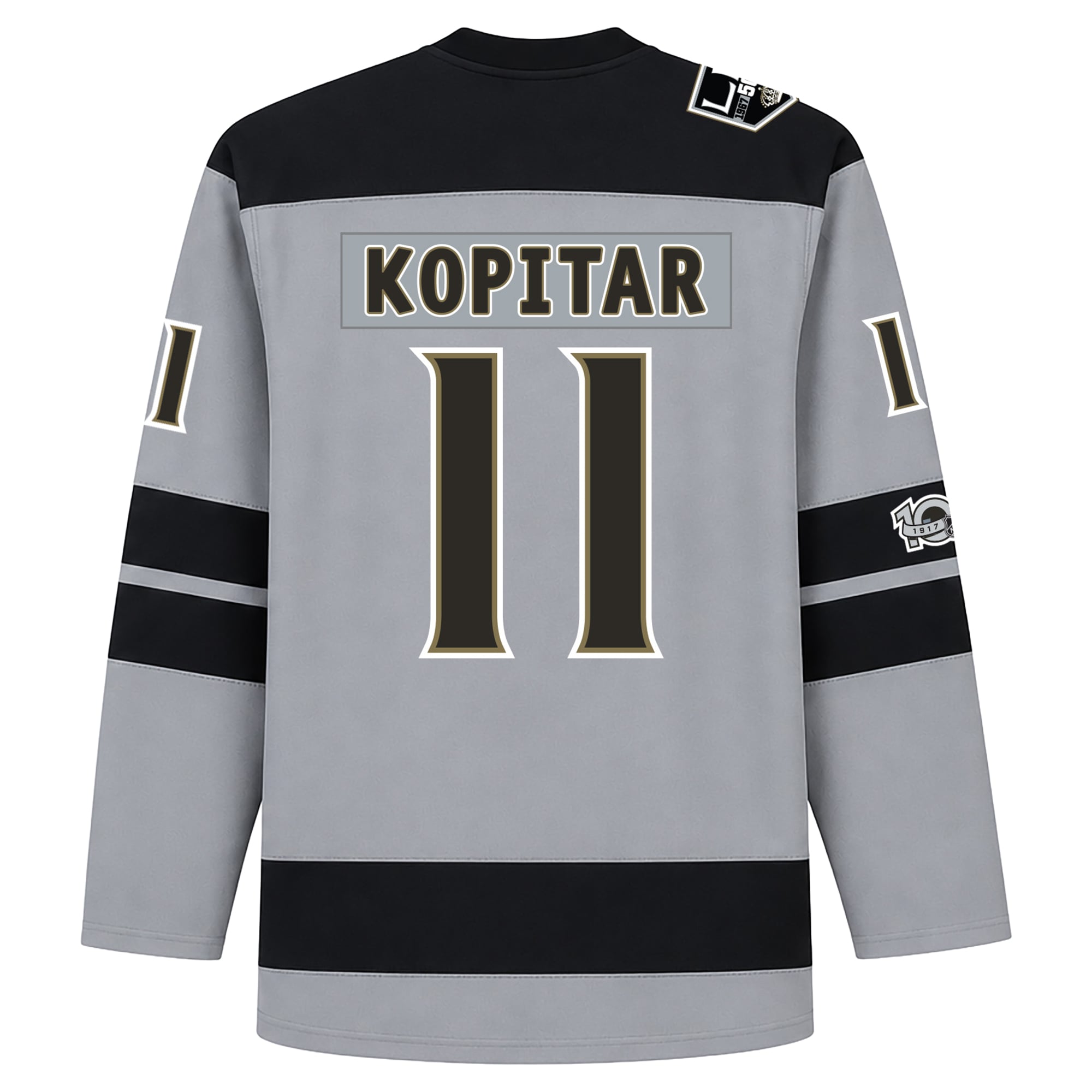 Men's Mitchell & Ness Anze Kopitar Silver Los Angeles Kings Big Tall 2016/17 Captain Patch Power Play Jersey