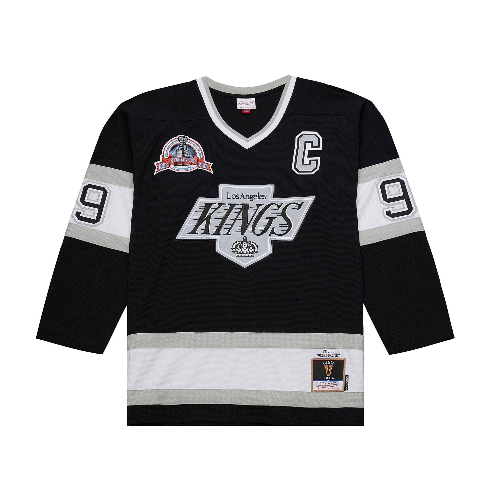 Men's Mitchell & Ness Wayne Gretzky Black Los Angeles Kings Big Tall 1992/93 Blue Line 2.0 Jersey