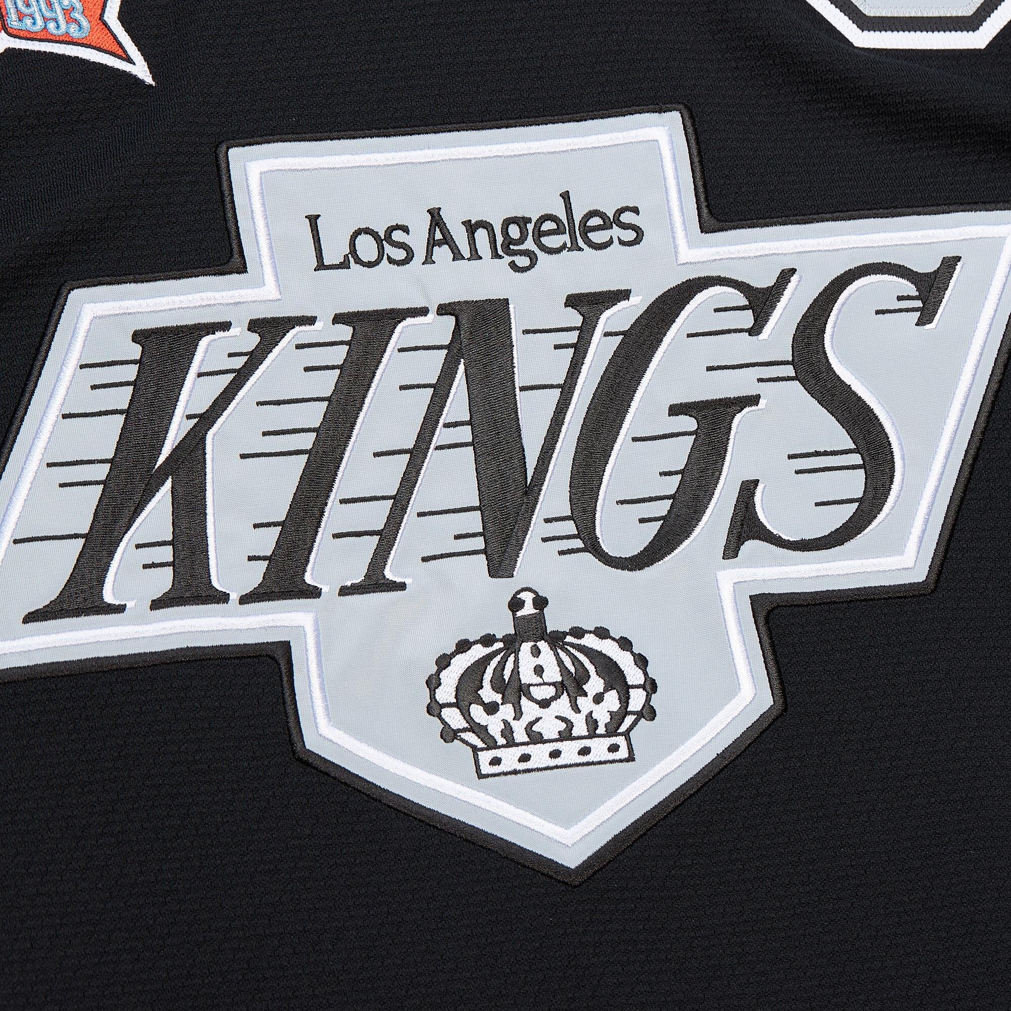 Men's Mitchell & Ness Wayne Gretzky Black Los Angeles Kings Big Tall 1992/93 Blue Line 2.0 Jersey