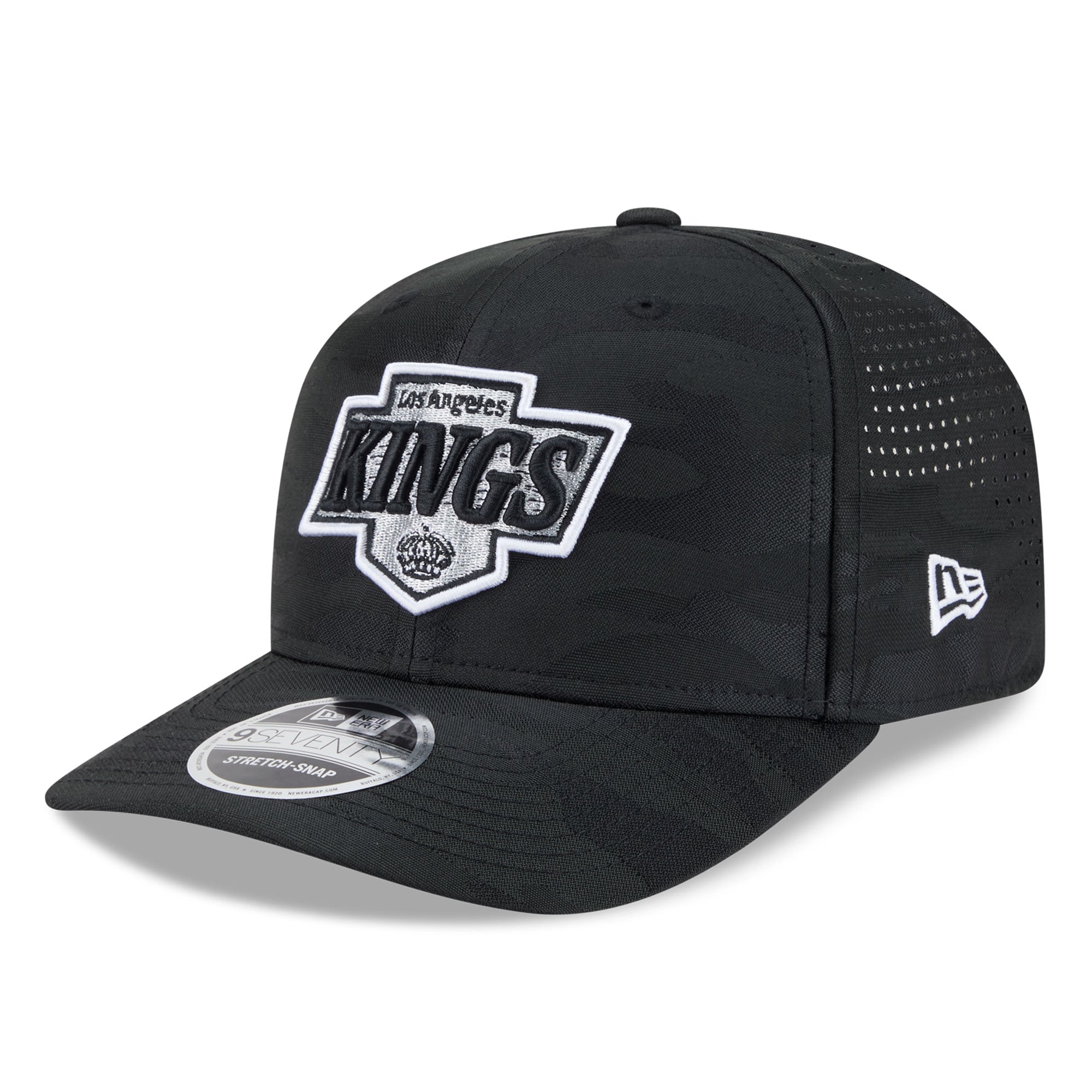 Casquette ajustable perforée New Era noire Los Angeles Kings 9SEVENTY pour homme