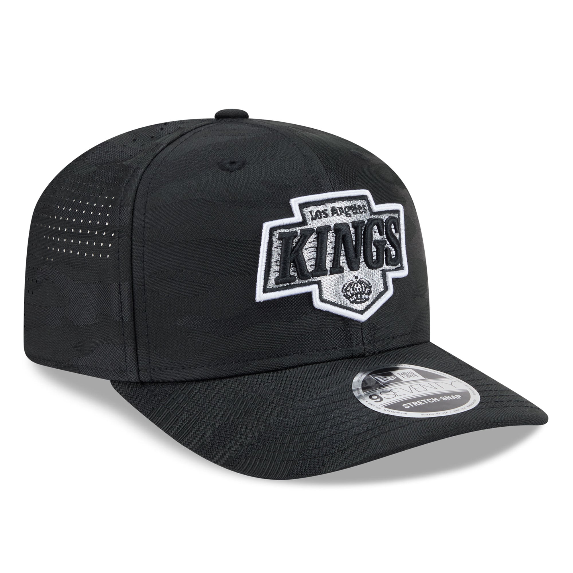 Casquette ajustable perforée New Era noire Los Angeles Kings 9SEVENTY pour homme