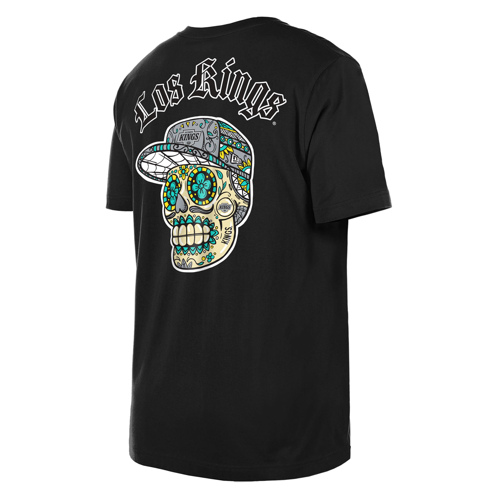T-shirt noir Dia de Muertos des Kings Los Angeles New Era pour hommes