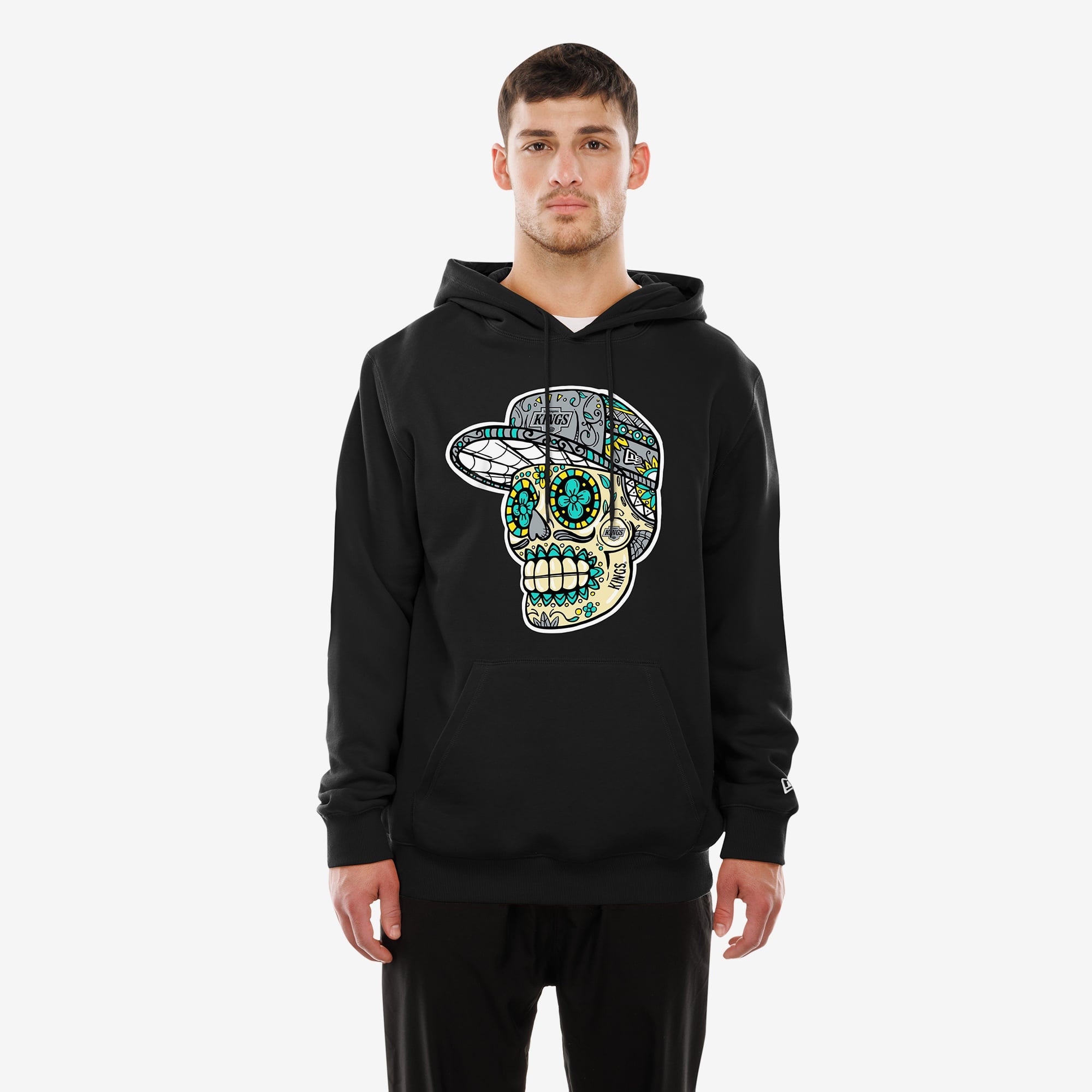 Sweat à capuche noir los Angeles Kings Día de Muertos New Era pour hommes