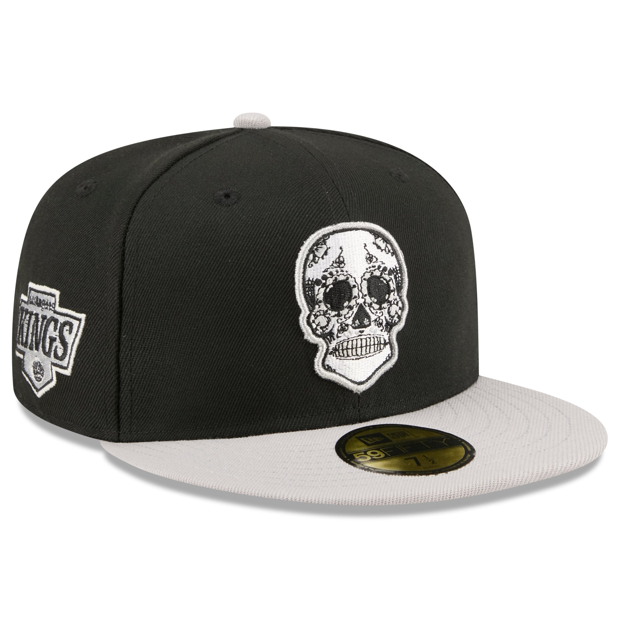 Casquette ajustée 59FIFTY Los Angeles Kings Dia De Muertos New Era pour hommes, noir/argent