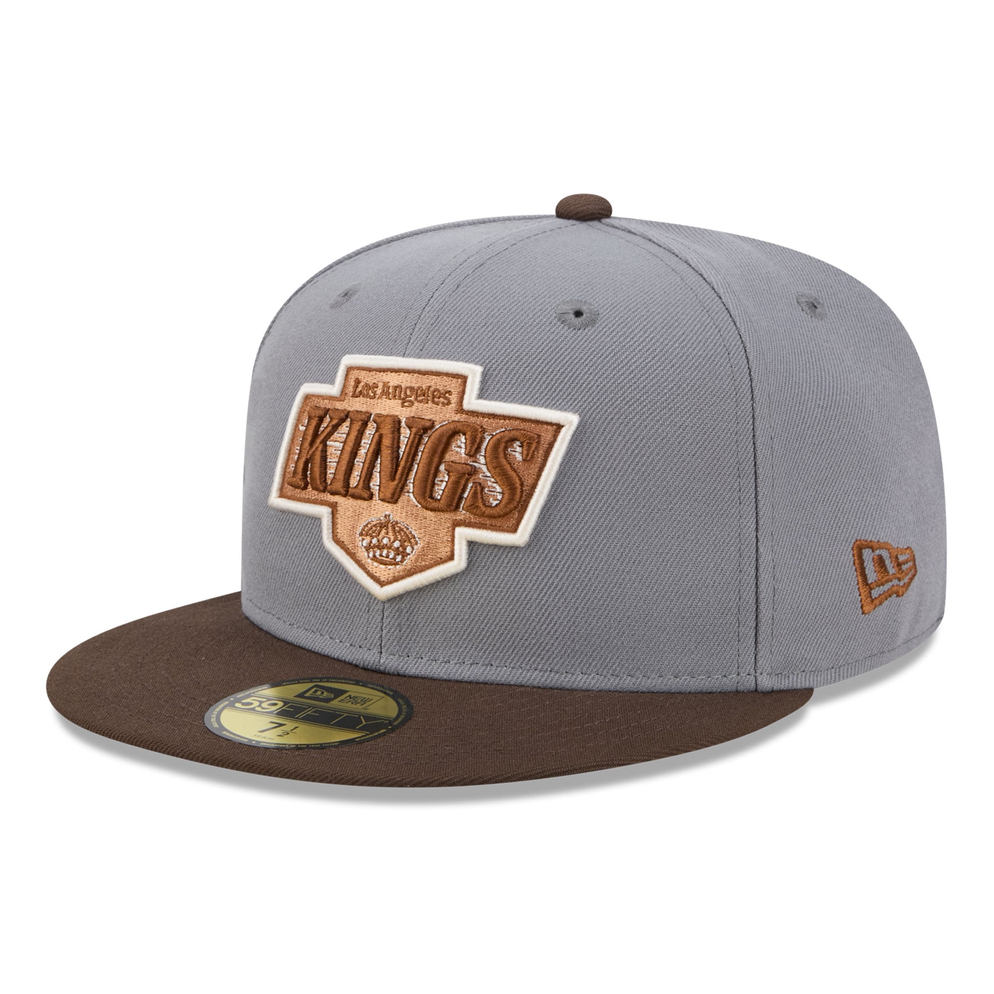 Men's New Era Charcoal/Brown Los Angeles Kings Wood Tones 59FIFTY Fitted Hat