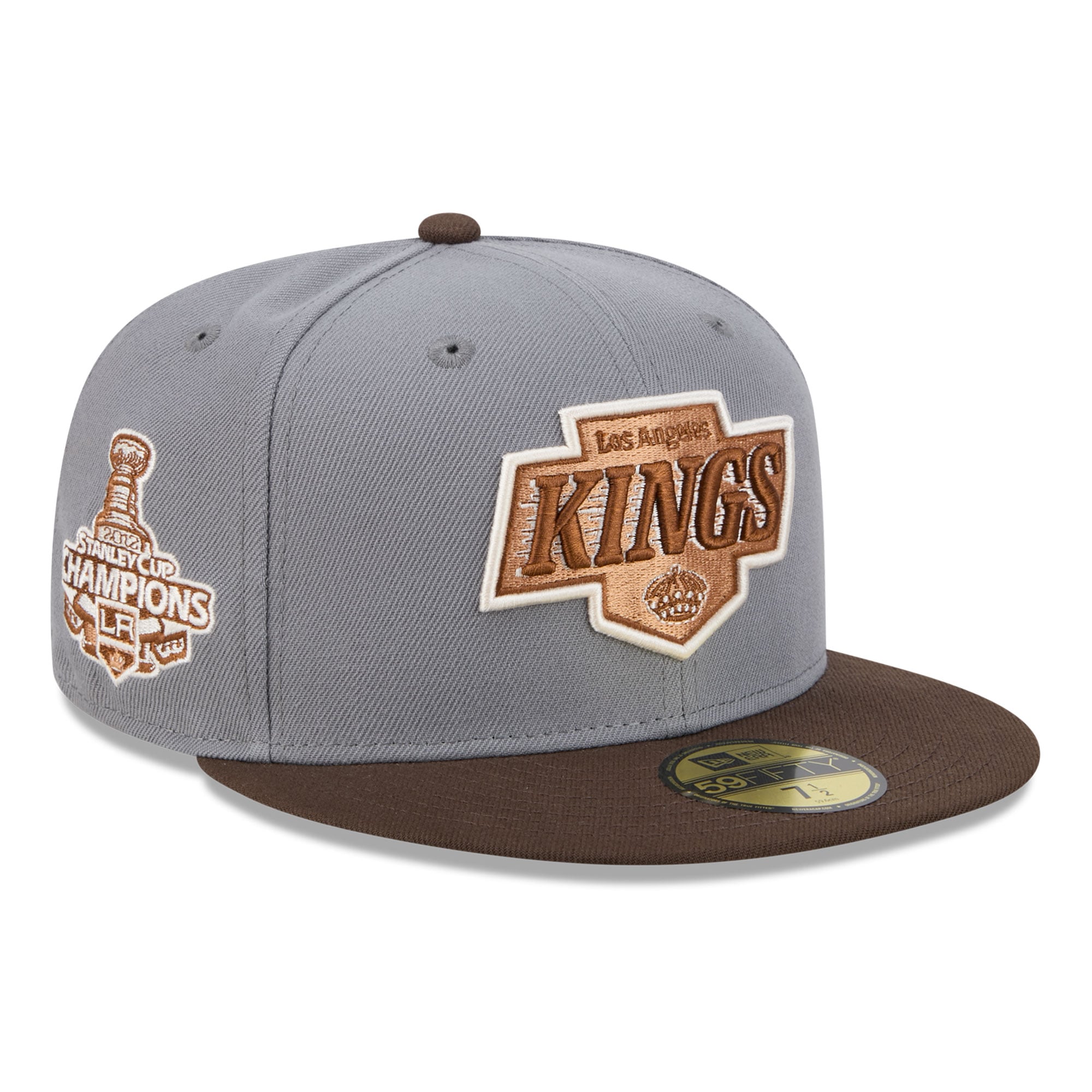 Men's New Era Charcoal/Brown Los Angeles Kings Wood Tones 59FIFTY Fitted Hat