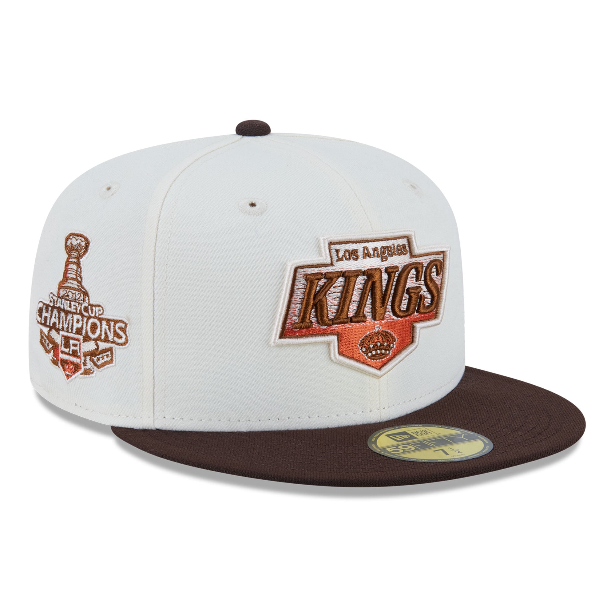 Casquette ajustée New Era 59FIFTY crème pour homme, Los Angeles Kings, motif citrouille épicée