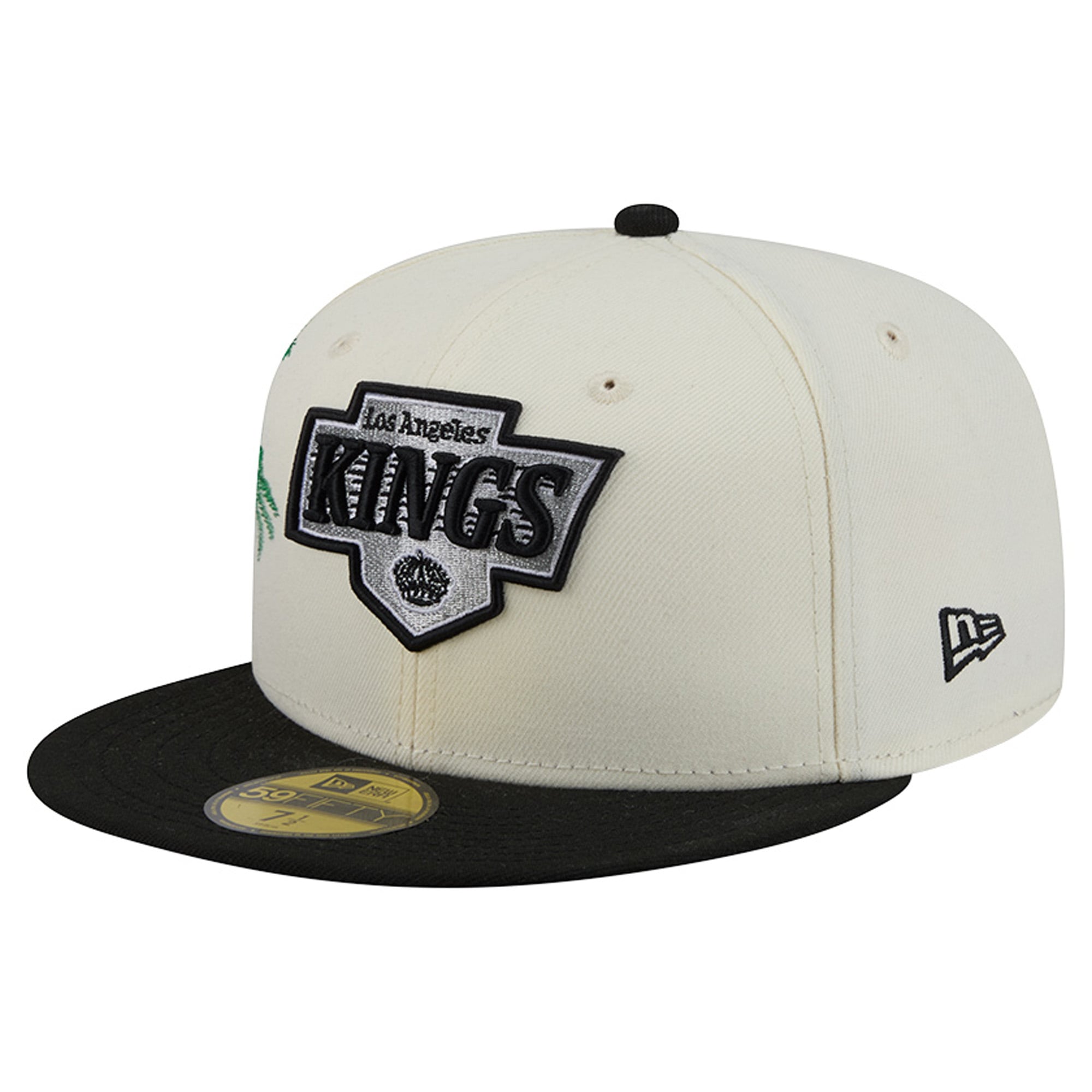 Casquette ajustée New Era 59FIFTY crème/noire pour homme, Los Angeles Kings, avec coutures personnalisées