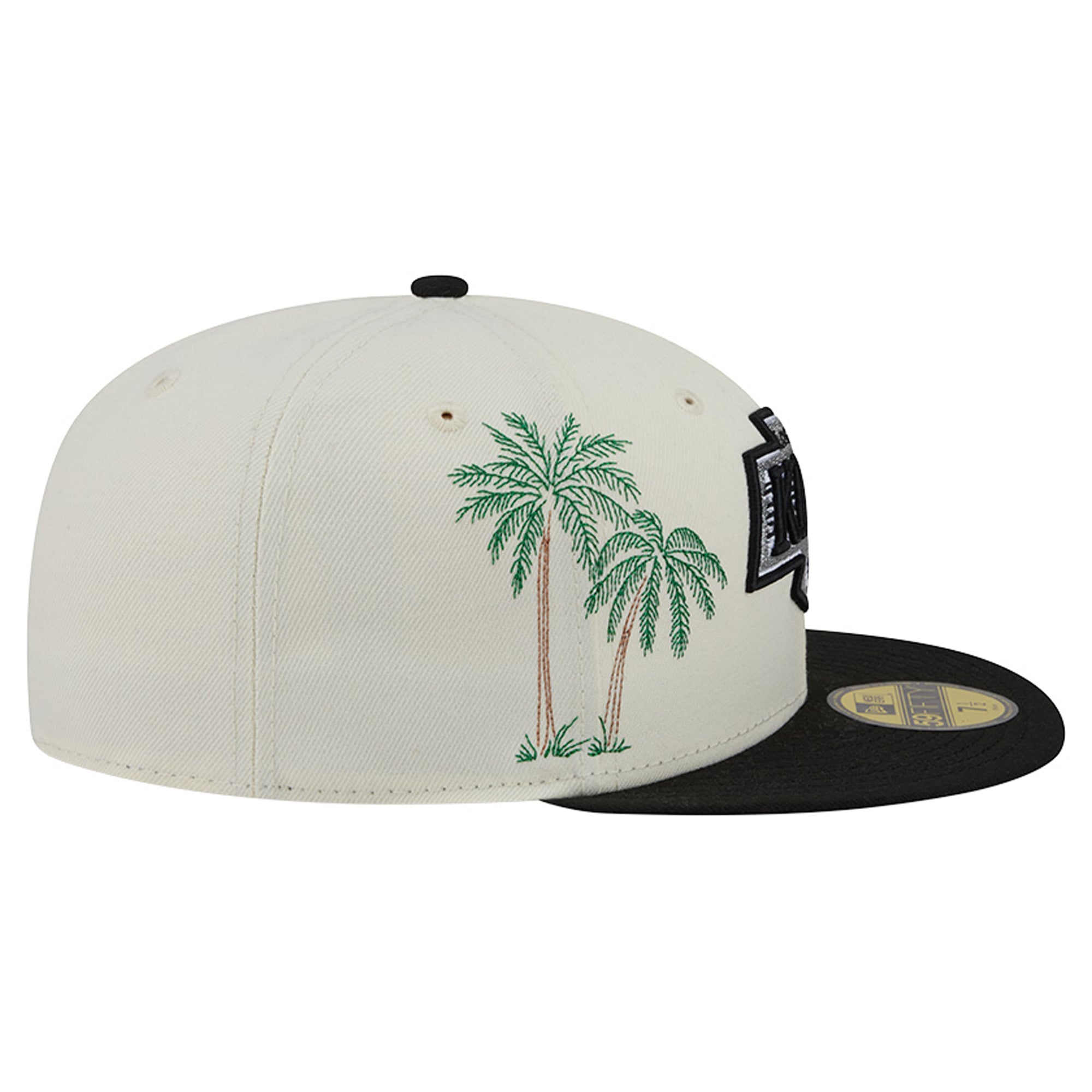 Casquette ajustée New Era 59FIFTY crème/noire pour homme, Los Angeles Kings, avec coutures personnalisées