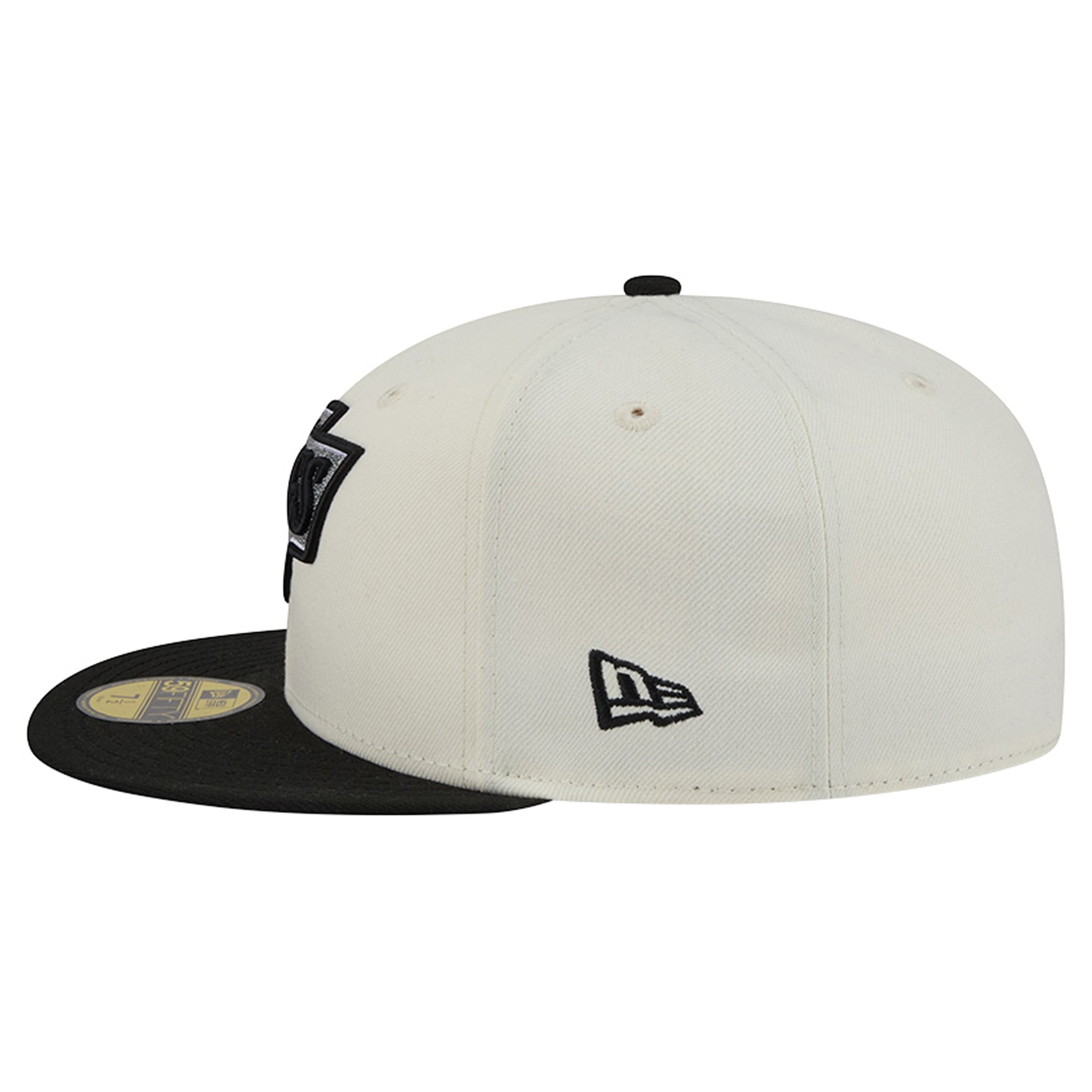 Casquette ajustée New Era 59FIFTY crème/noire pour homme, Los Angeles Kings, avec coutures personnalisées