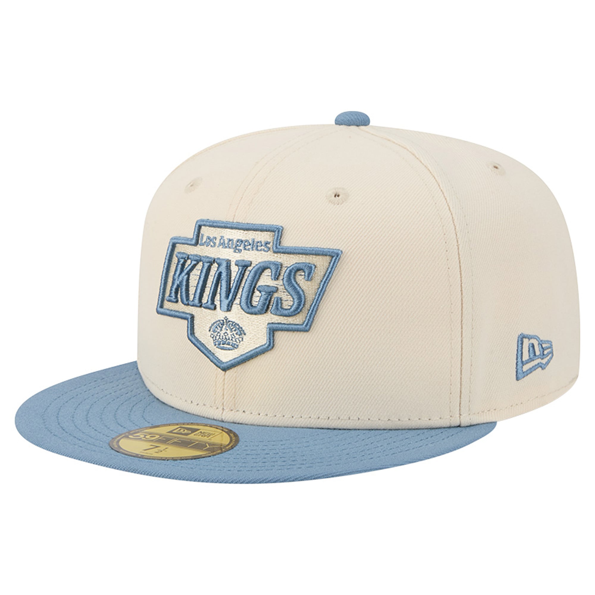 Casquette ajustée New Era 59FIFTY bicolore crème/bleue Los Angeles Kings pour homme