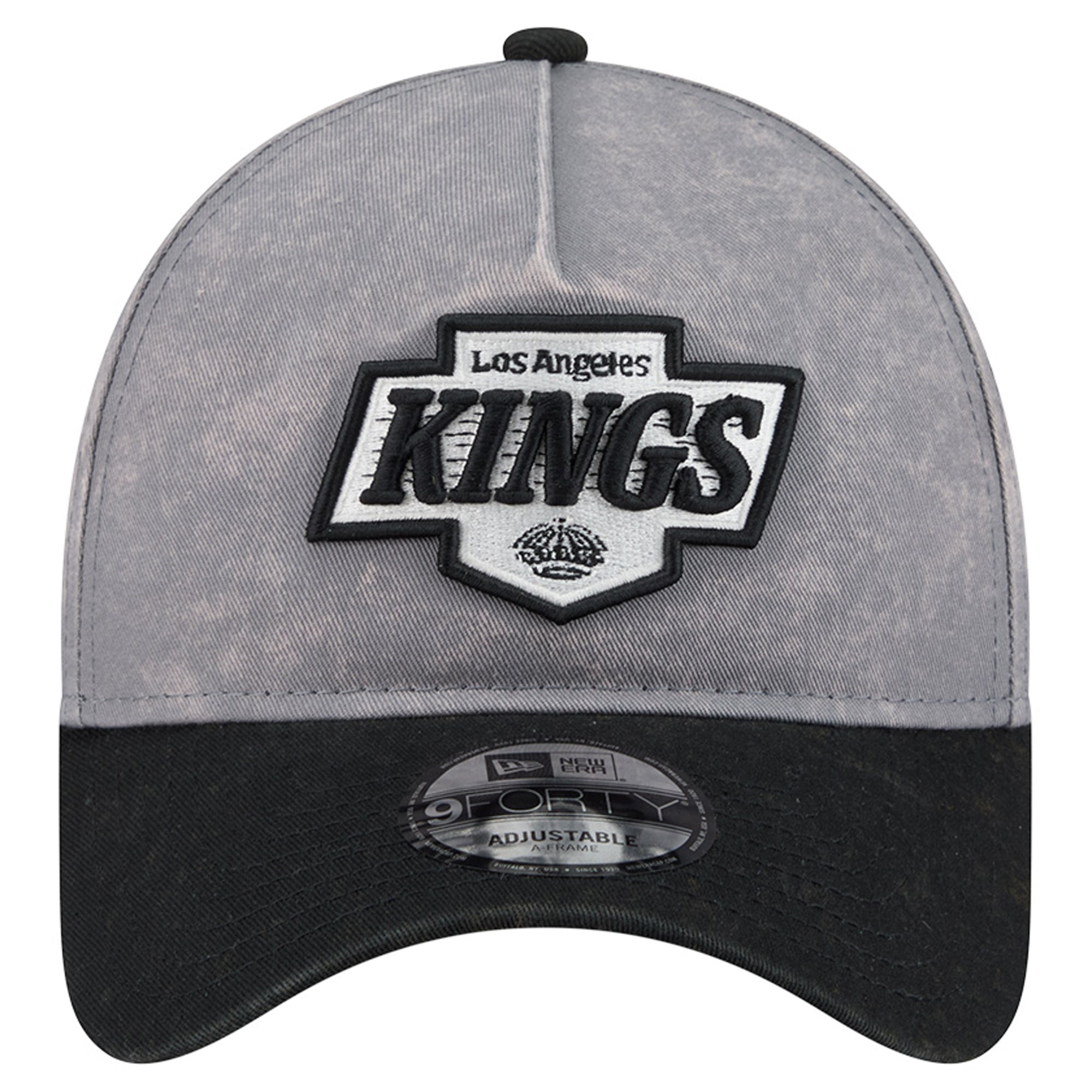 Men's New Era Gray/Black Los Angeles Kings Storm A-Frame 9FORTY Adjustable Hat