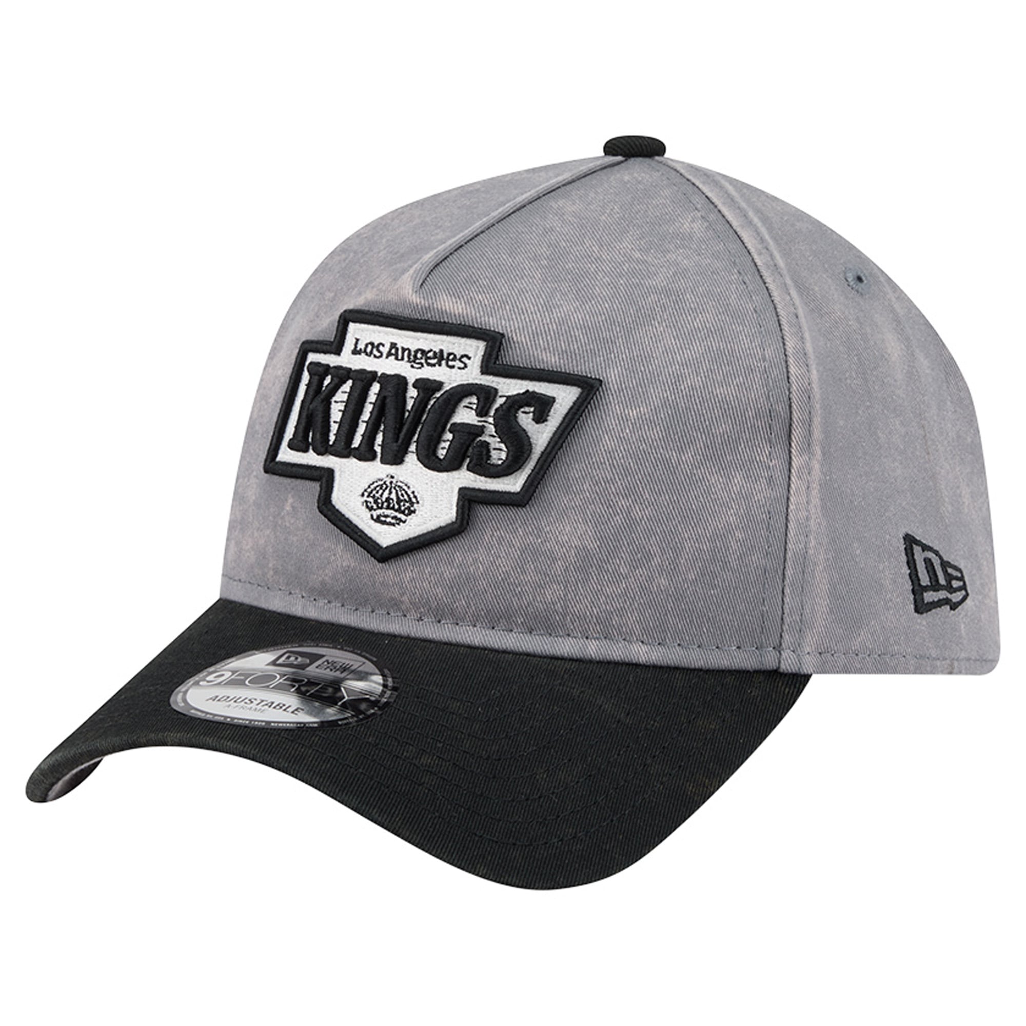 Men's New Era Gray/Black Los Angeles Kings Storm A-Frame 9FORTY Adjustable Hat