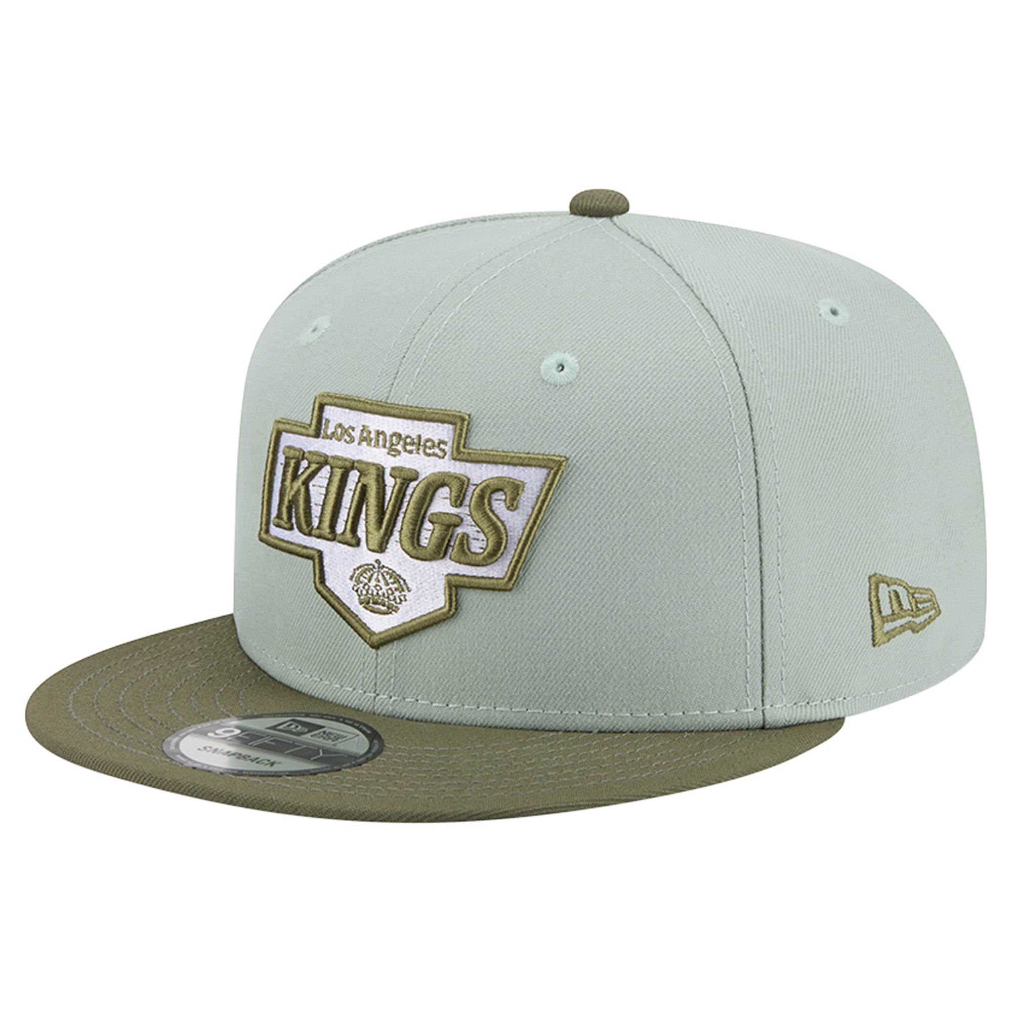 Casquette snapback New Era 9FIFTY pour homme, coloris vert sauge/olive, Los Angeles Kings