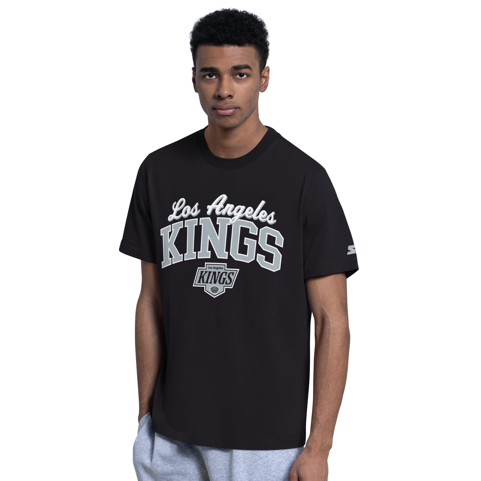 Ensemble sweat à capuche et t-shirt Starter noir pour homme avec logo des Kings de Los Angeles