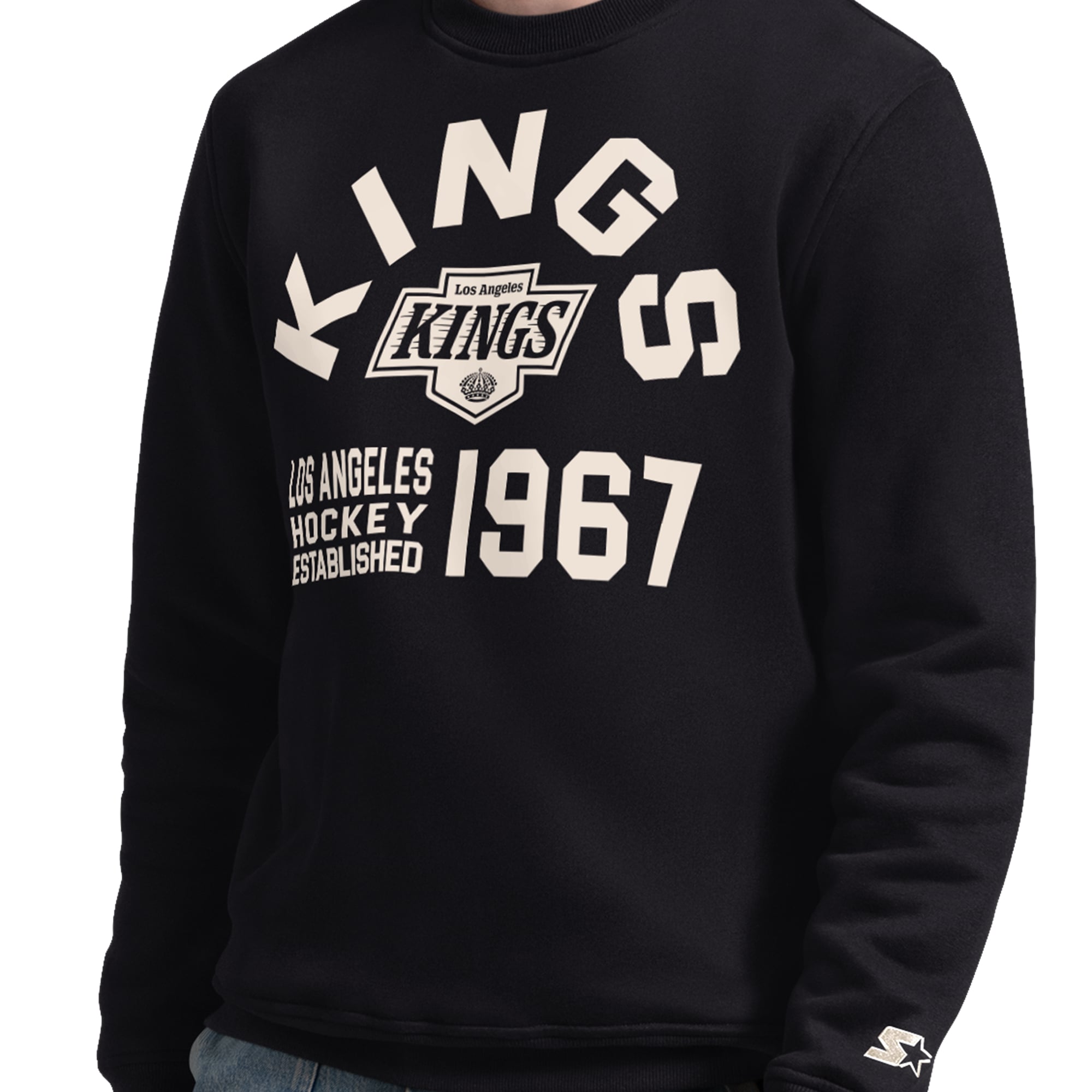 Sweat-shirt Starter noir pour homme, édition spéciale après-match des Kings de Los Angeles