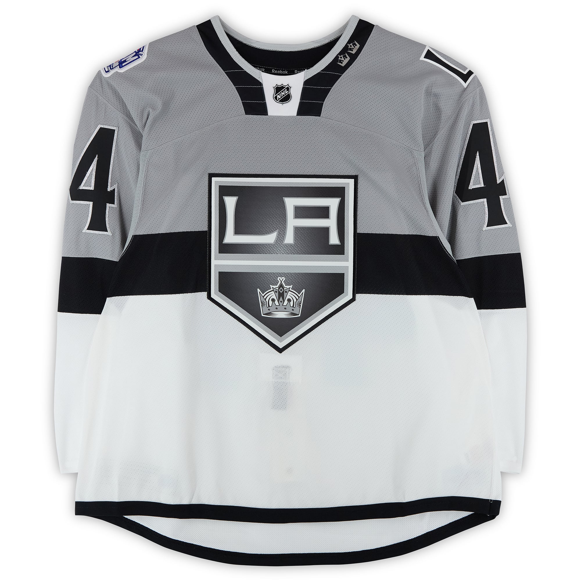 Maillot blanc n° 44 porté à l'entraînement par Robyn Regehr des Kings de Los Angeles contre les Sharks de San Jose le 21 février 2015