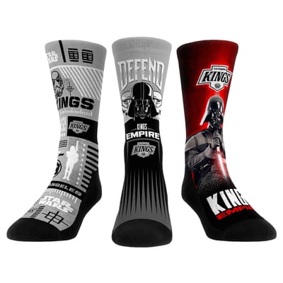 Los Angeles Kings Rock Em Unisex Star Wars Three-Pack Crew Socks Set - Gray