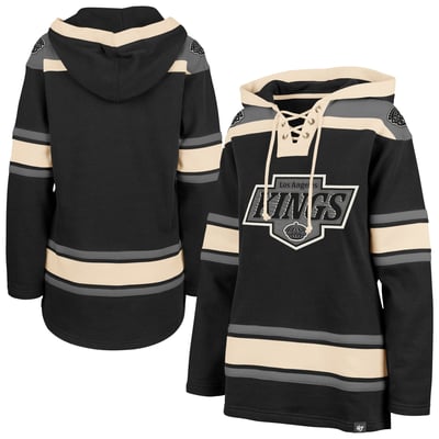  Los Angeles Kings '47 Women's Superior Lacer Pullover Hoodie - Black