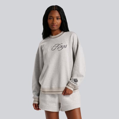 Women's Los Angeles Kings lululemon Heathered Core Ultra Light Grey Perfectly Oversized Hip-Length Ringer Sweatshirt