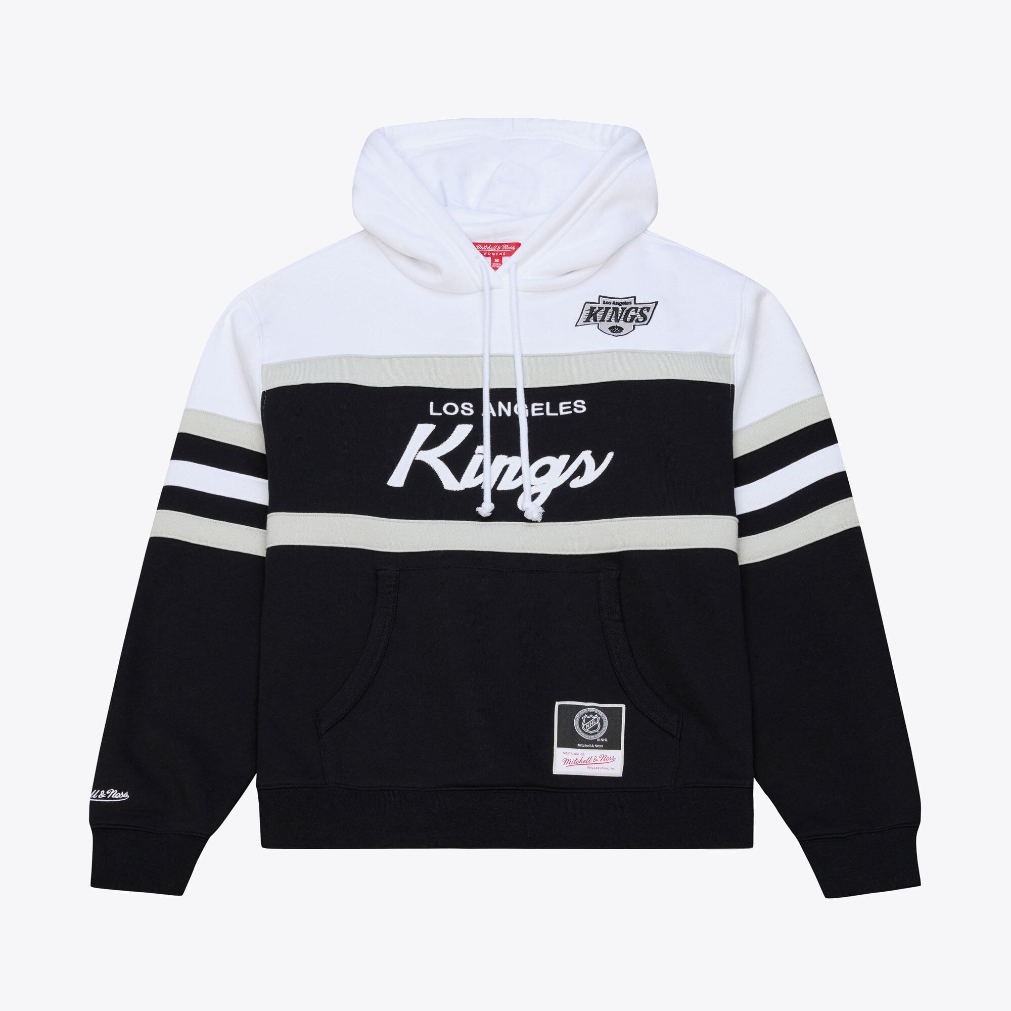 Women's Mitchell & Ness  White/Black Los Angeles Kings Head Coach Hoodie