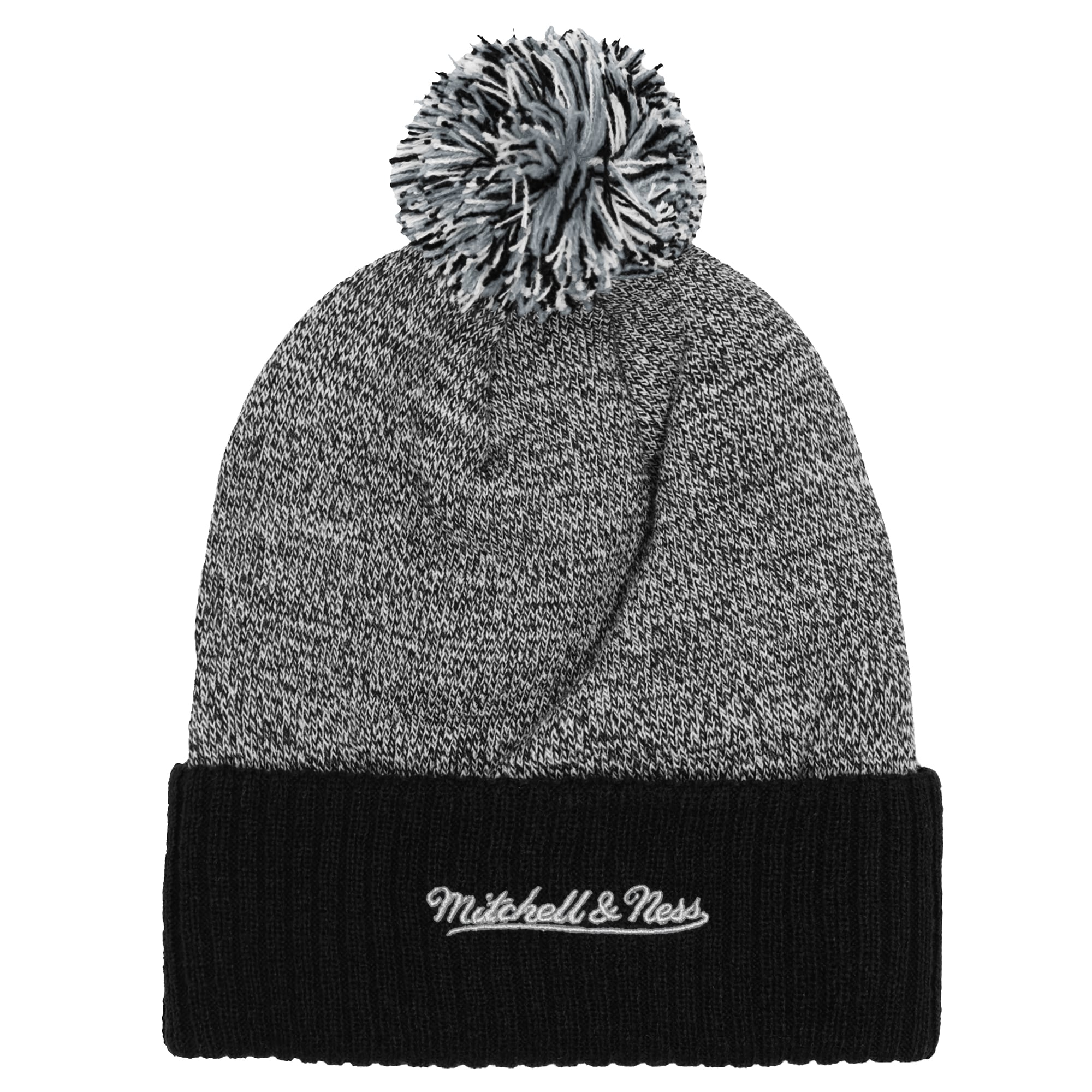 Youth Mitchell & Ness Black/Gray Los Angeles Kings Mascot Cuffed Knit Hat with Pom
