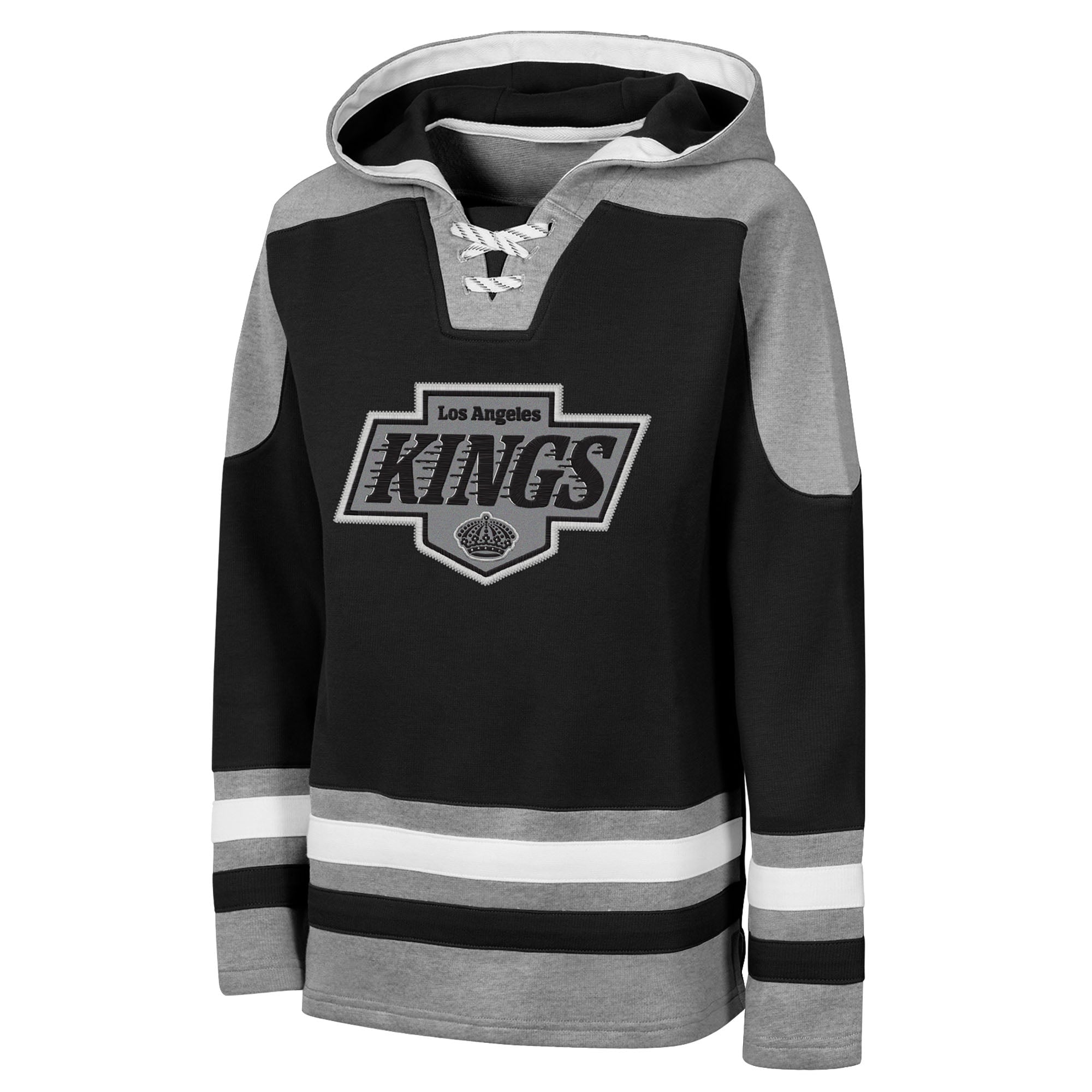 Sweat à capuche raglan col en V Youth Outerstuff Black Los Angeles Kings Ageless Must Have Home