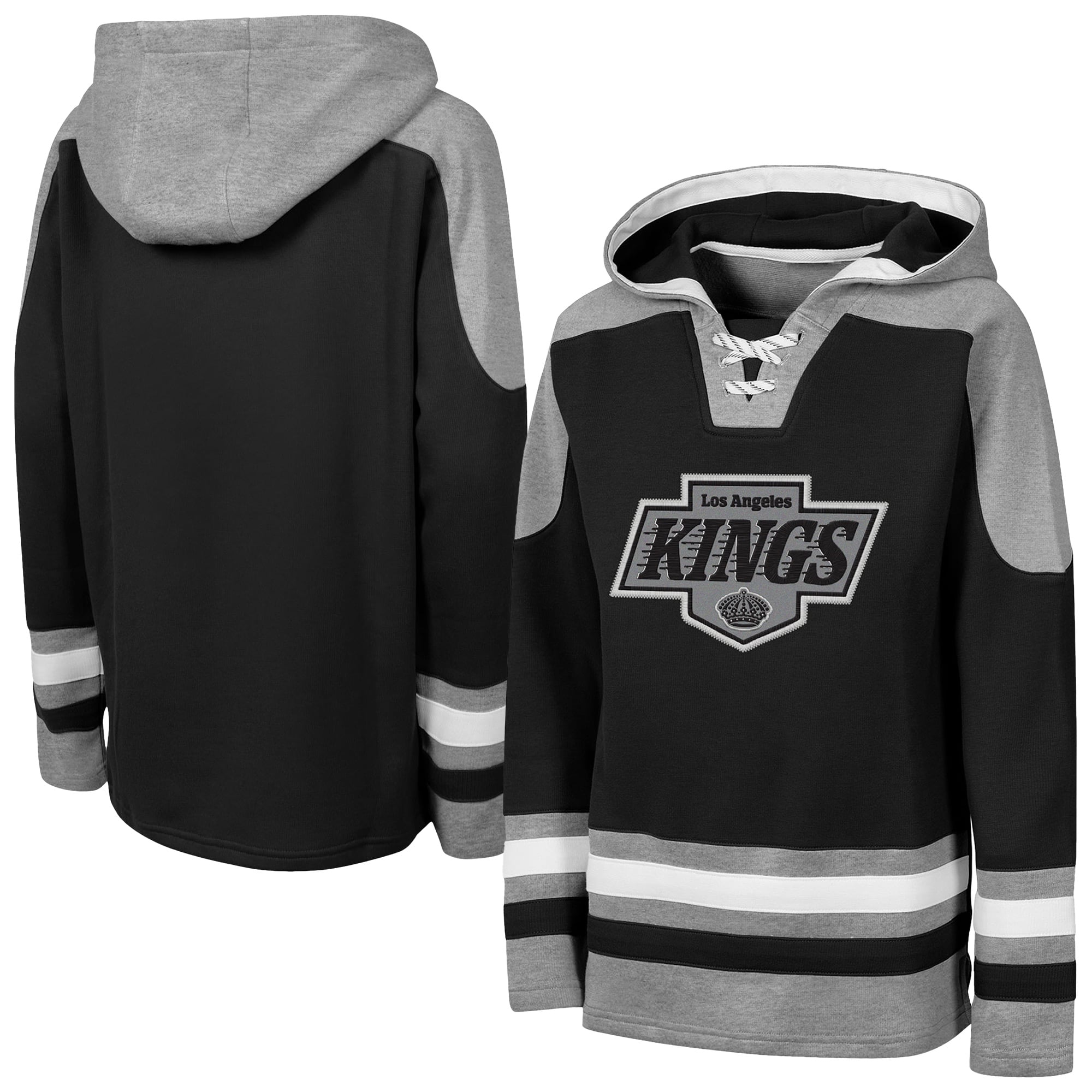 Sweat à capuche raglan col en V Youth Outerstuff Black Los Angeles Kings Ageless Must Have Home