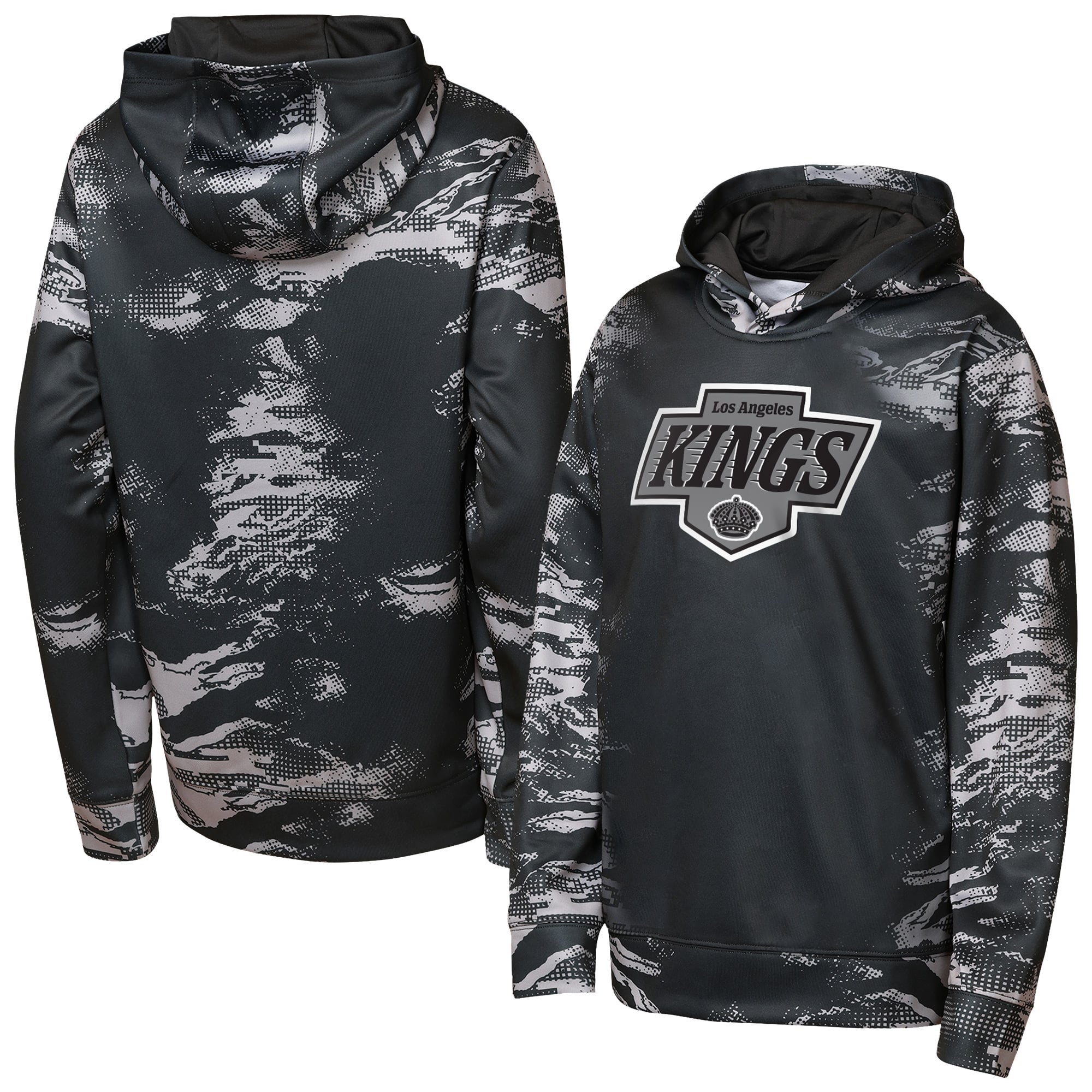 Sweat à capuche Youth Outerstuff noir Los Angeles Kings Team Dynamics