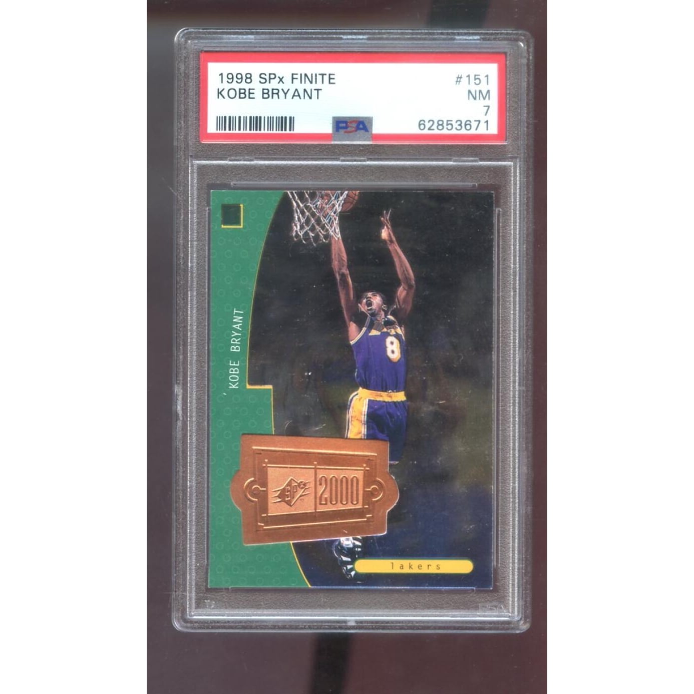 1998-99 Upper Deck SPx Finite 2000 #151 Kobe Bryant PSA 7 Graded 