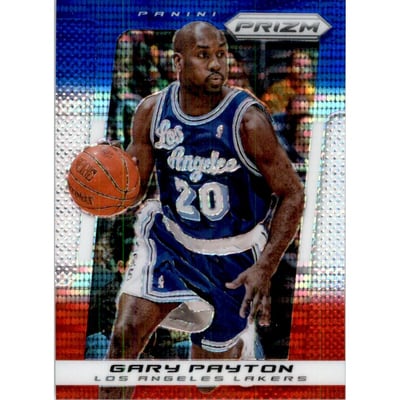 2013-14 Panini Prizm Prizms Blue White and Red Mosaic Monster Box #63 Gary Payton