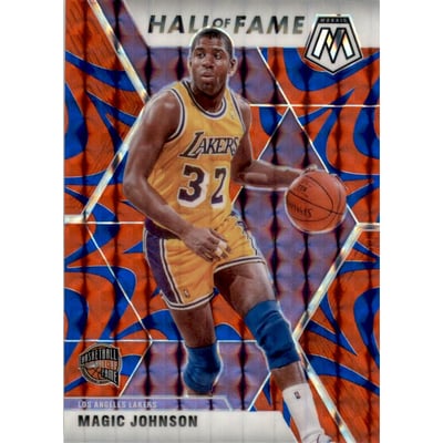 2019-20 Panini Mosaic Mosaic Blue Reactive #291 Magic Johnson HOF