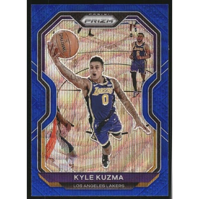 2020-21 Panini Prizm Prizms Blue Wave #244 Kyle Kuzma
