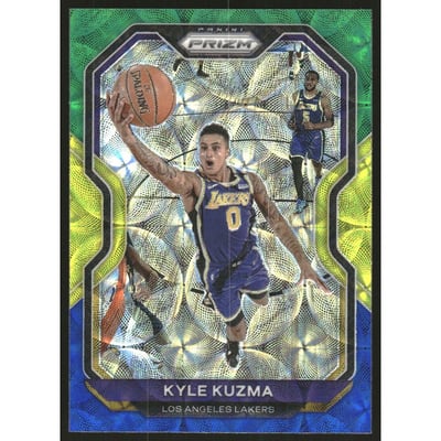 2020-21 Panini Prizm Prizms Choice Blue Yellow and Green #244 Kyle Kuzma