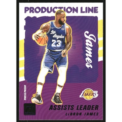 2021-22 Donruss Production Line Press Proof Purple #7 LeBron James
