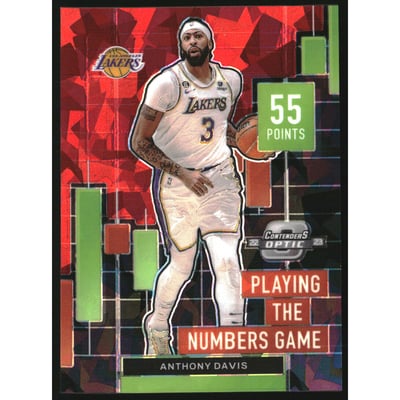 2022-23 Panini Contenders Optic Playing the Numbers Game Red Cracked Ice #8 Anthony Davis