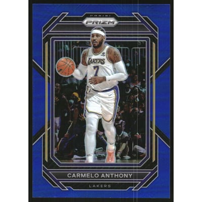 2022-23 Panini Prizm Prizms Blue #144 Carmelo Anthony
