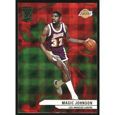 2023-24 Elite International Hyper Red and Green #61 Magic Johnson