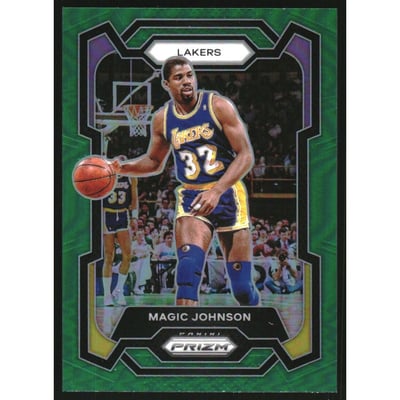 2023-24 Panini Prizm Prizms Green #185 Magic Johnson
