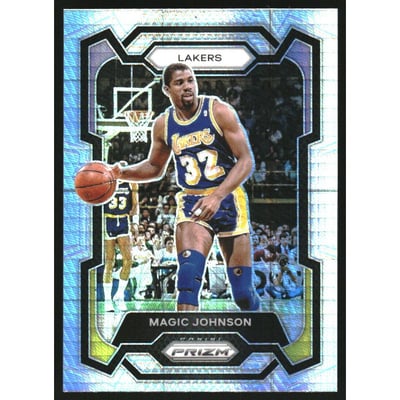 2023-24 Panini Prizm Prizms Hyper #185 Magic Johnson
