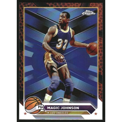 2023-24 Topps Chrome Orange Basketball Refractors #97 Magic Johnson
