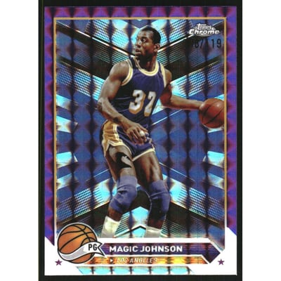 2023-24 Topps Chrome Purple Geometric Refractors #97 Magic Johnson