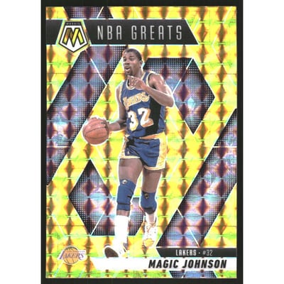 2024-25 Panini Mosaic Mosaic Reactive Yellow #296 Magic Johnson/Greats