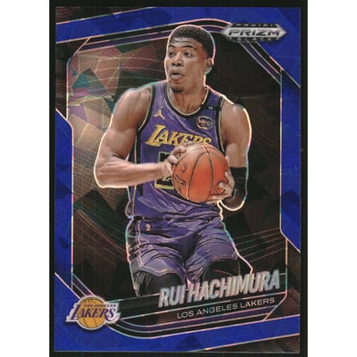 2024-25 Panini Prizm Black Prizms Blue Ice #132 Rui Hachimura