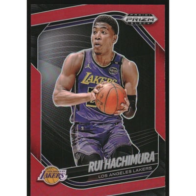 2024-25 Panini Prizm Black Prizms Red #132 Rui Hachimura