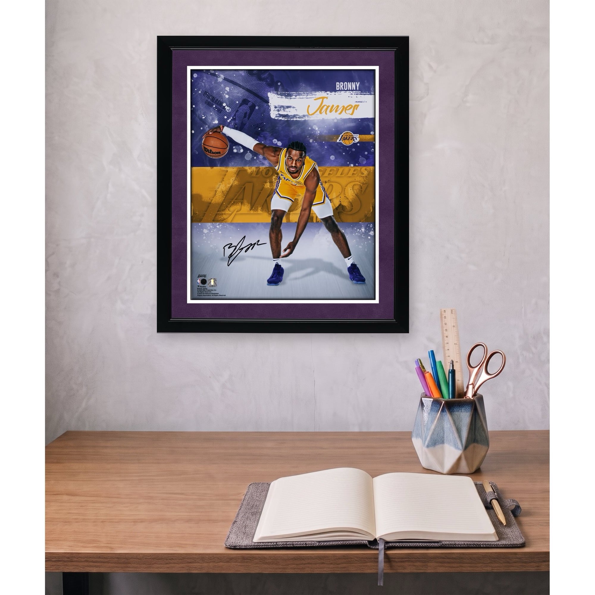 Bronny James Los Angeles Lakers Autographed 16" x 20" Stylized Photograph