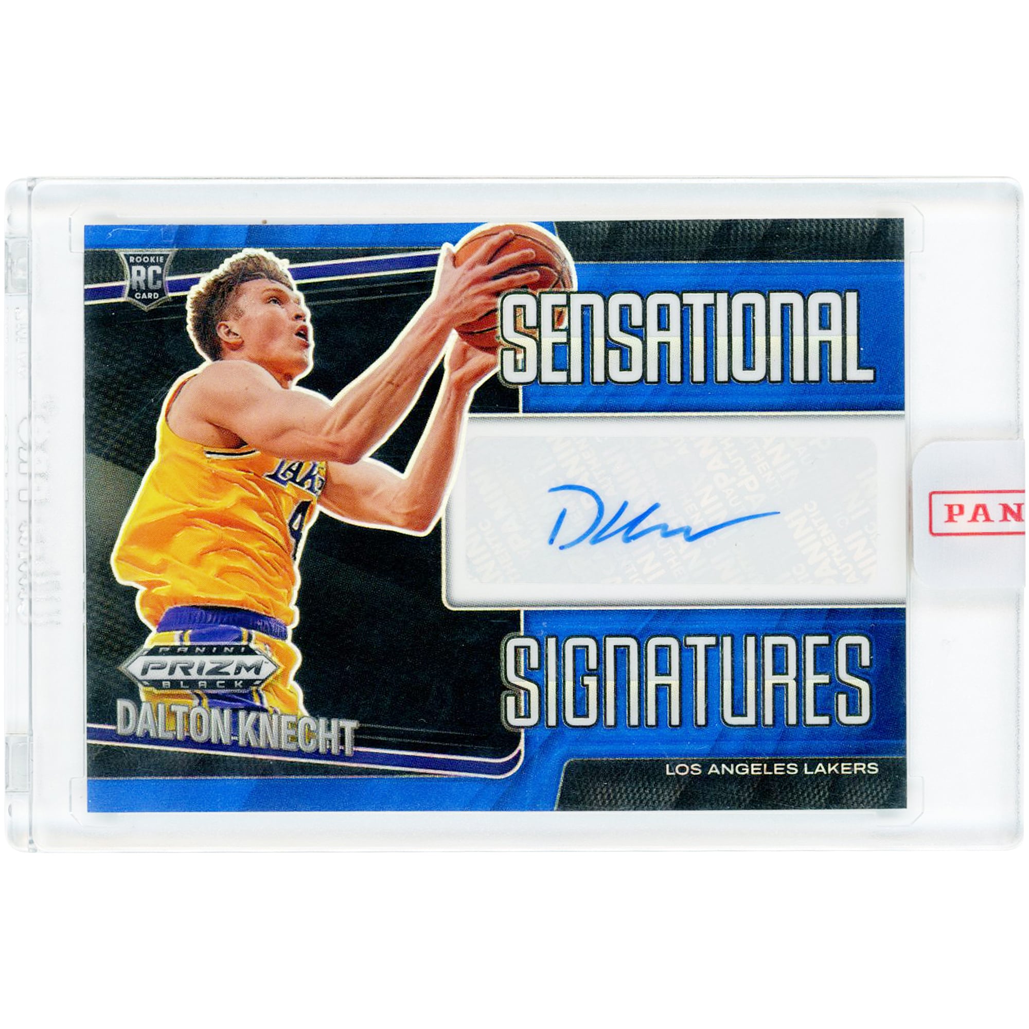 Dalton Knecht Los Angeles Lakers Autographed 2024-25 Panini Prizm Black Sensational Signatures Blue Prizm #SS-KNE #24/49 Rookie Card